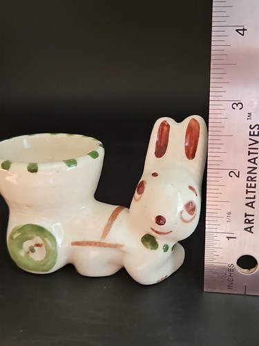 RIO HONDO Hase und Wagen Übertopf Figur Eierbecher Vintage California Pottery - Bild 9 von 10
