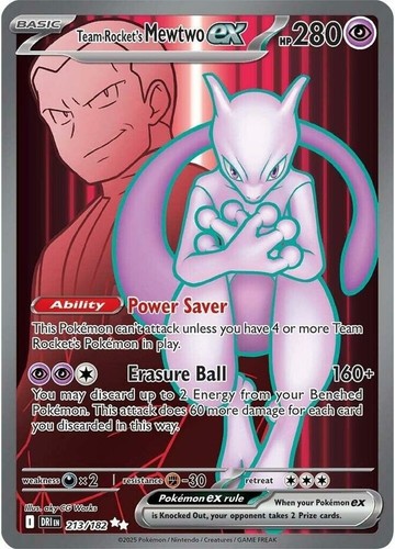 Lightly Played Team Rocket's Mewtwo ex - 213/182 - Ultra Rare Pokemon Destined R
