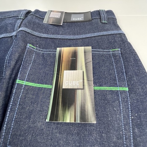 Vintage Cube Vision Wide Leg Baggy Hip Hop Y2K High Quality Jeans Men’s SZ 40x32 - Picture 16 of 17