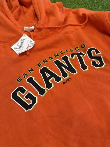 Majestic San Francisco Giants Orange Wordmark Hoodie Men's 2XL MLB Baseball - Picture 4 of 5