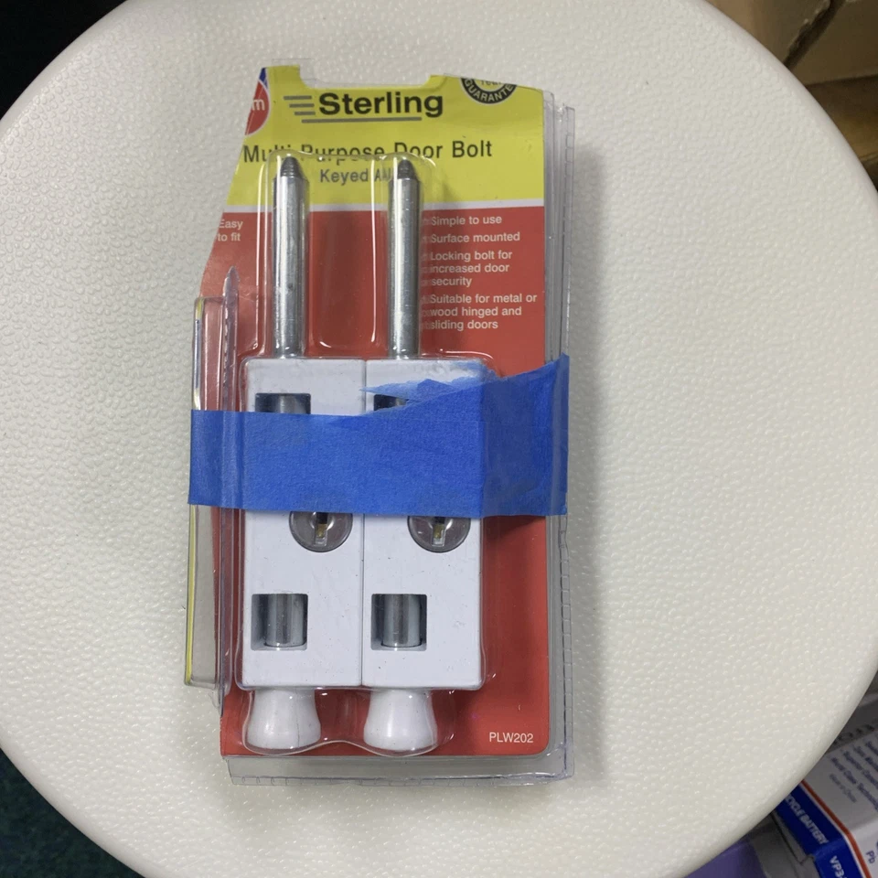 Sterling PLW202 Multi-Purpose Door Bolt Lock Set of 2 - White - Image 2 of 3