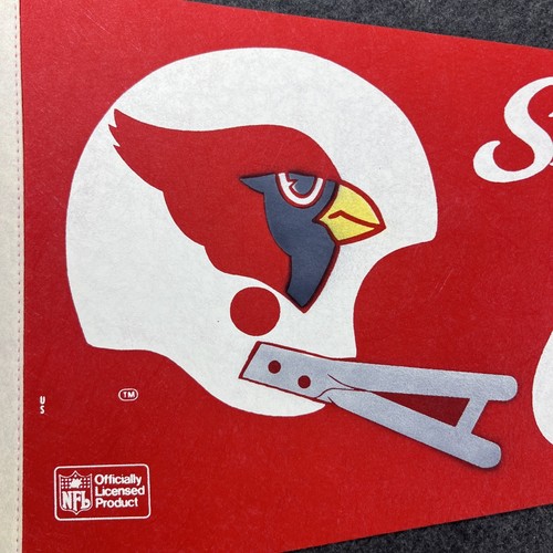 Banderín de fútbol americano de colección tamaño completo de los Cardenales de San Luis NFL USADO EN EXCELENTE ESTADO - Imagen 7 de 12