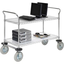 Nexel Chrome Wire Shelf Instrument Cart 3 Shelves 1200 Lb. Cap.
