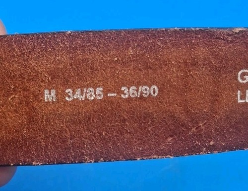 Cinturón de cuero genuino de México delgado paisaje cola blanca trabajado a mano occidental de colección 34-36 - Imagen 10 de 11