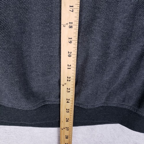 Linksoul Pullover Uomo Spina di Pesce Quarto Zip Grigio Tg L Toppa Gomito Preppy - Foto 8 di 8