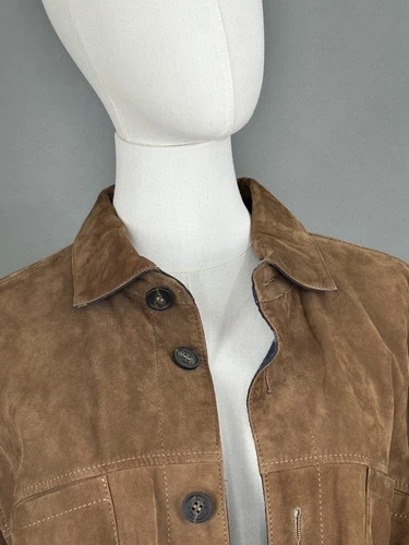 Johnnie-O Top Shelf Genuine Suede Leather Jacket Brown Size L image 5
