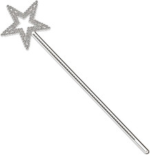13 Inches Fairy Wand Silver Star Wand, Magic Stick Princess Angel Role Play