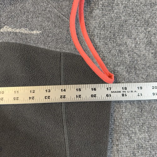 Eddie Bauer Women’s Fleece Vest XS Sleeveless Full Zip Mock Neck Peach Gray EUC - Picture 8 of 14
