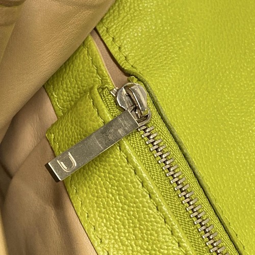 Auth DELVAUX Brillon PM East West - Light Green Leather Handbag - Picture 19 of 20