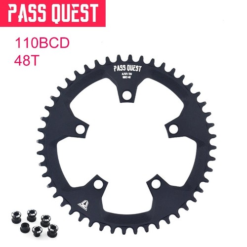PASS QUEST 110BCD Catena Bicicletta 5 Bulloni 36-58T Strada Bici Denti Targa - Foto 6 di 46