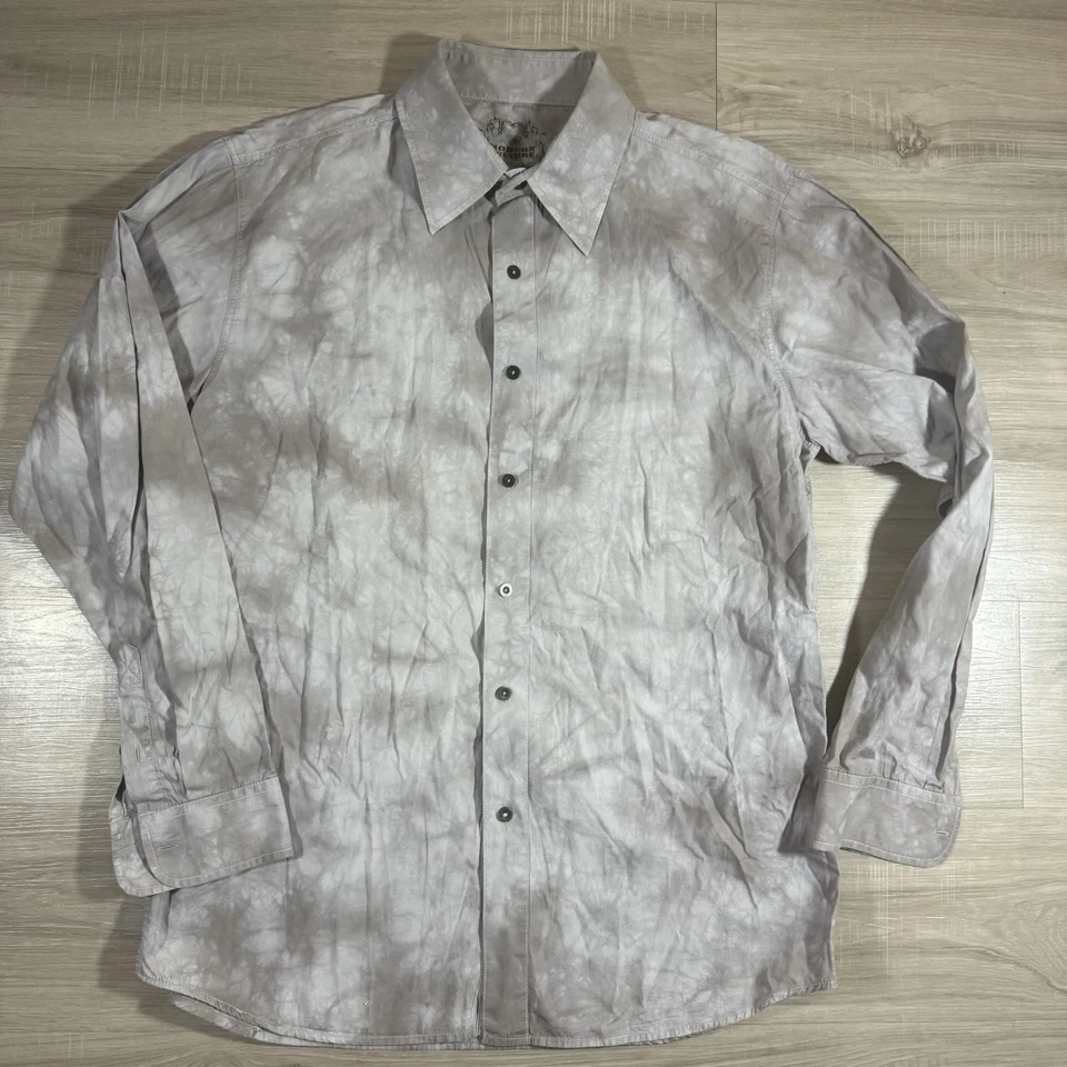Modern Culture Y2K Style Shirt Men's Button Up Size XL Skull Print Wings - Image 2 of 4