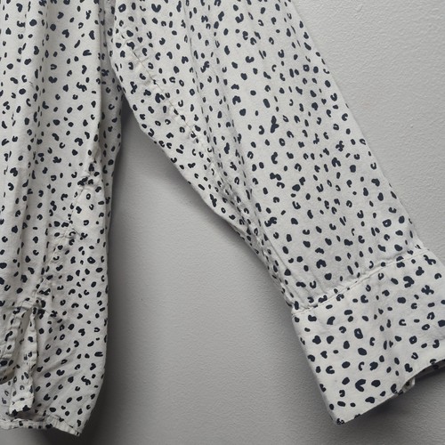 Blusa Old Navy para mujer talla XL negra blanca estampado abstracto cuello en V manga larga - Imagen 3 de 8