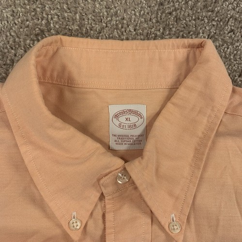 Brooks Brothers 1818 Men's XL Solid Orange Traditional Fit All Supima Cotton - Picture 4 of 7