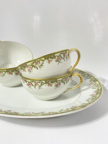 Grande piatto giapponese ceramica vintage e quattro tazze da tè, Alsazia Noritake Nippon - Foto 3 di 20