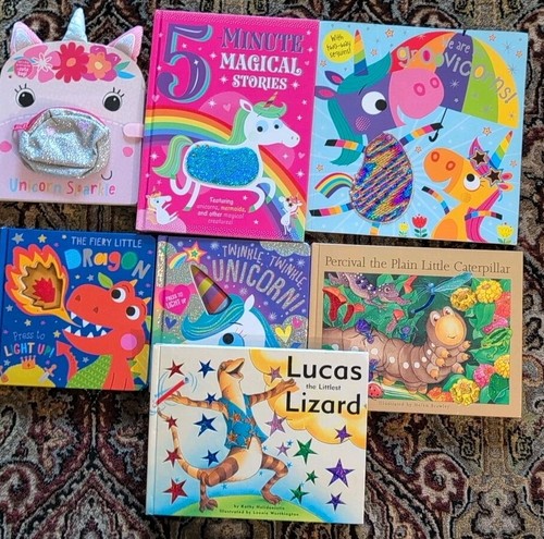 7 Kinder Glitzerbücher - 5 sind Pappbuch 2 Taschenbücher, - Bild 1 von 9