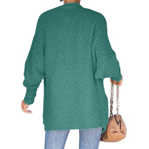 NEW 2X ZESICA Women's Blue Chunky Knit Open Front Cardigan Sweater - Picture 4 of 7