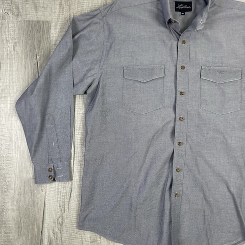 Camisa Occidental Lucchese Gris Manga Larga Con Botones Talla M/L Vaquero Rodeo Q - Imagen 2 de 9