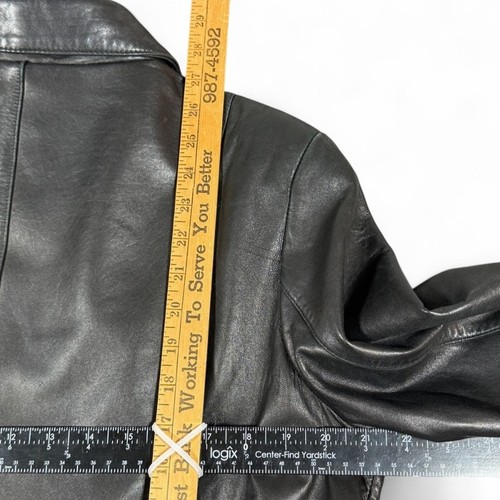 Chaqueta de Cuero Fourteen Zero Vintage Negra Cremallera Completa Ajustada Mobwife Y2K Mujer L - Imagen 9 de 9