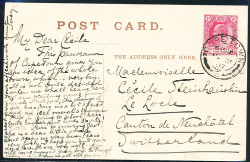 Sudáfrica - Ciudad del Cabo y Pico del Diablo - Postardo temprano de 1907 - Imagen 2 de 2