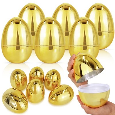 12 Pack 6'' Large Golden Metallic Easter Eggs Bulk for Extra Large, Gold 