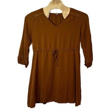 Old Navy Long Sleeve V-Neck Lace Mini Tie Waist Dress Size XL Burnt Ginger Boho