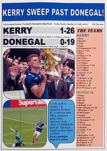 Kerry 1-26 Donegal 0-19 - 2025 All-Ireland Football Finale - Souvenir Print - Bild 2 von 5