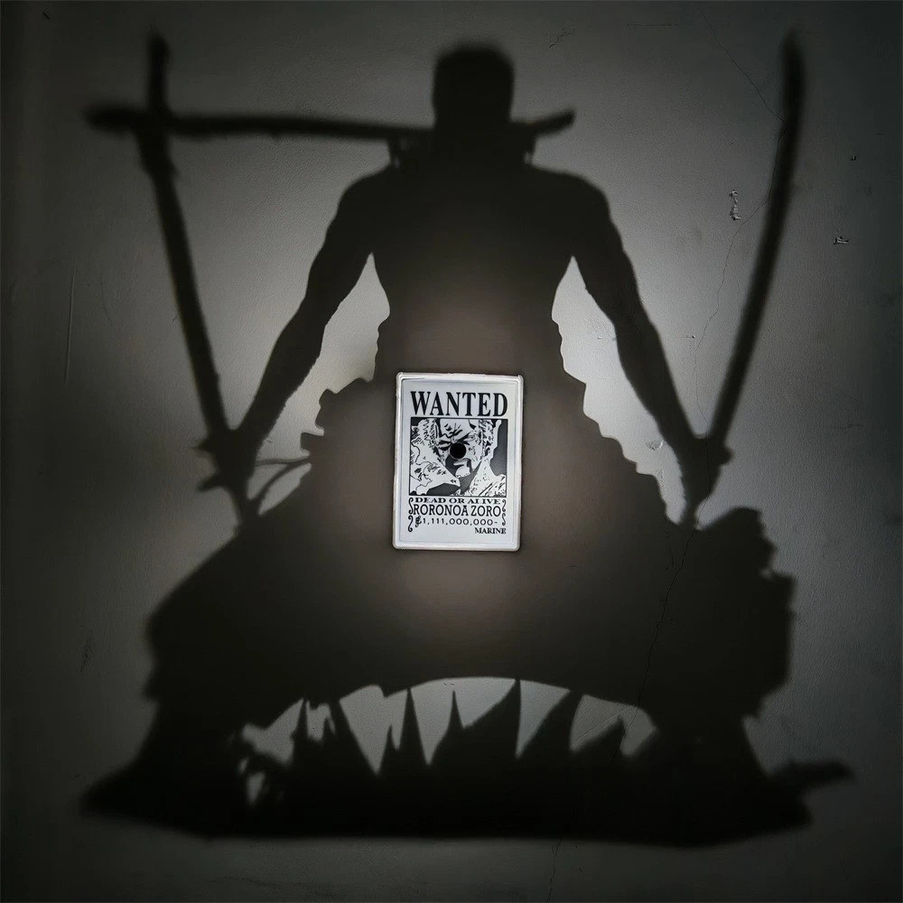 Lámpara de atmósfera LED Zoro de una pieza de anime USB táctil luz de pared decoración nocturna regalo 3D