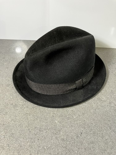 Mallory Fifth Avenue Fedora Hat Men's Sz 7 Vintage Brown Wool & Silk Lined - Picture 1 of 7