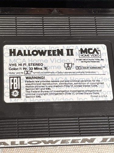 Halloween 2 VHS 1987 MCA Home Video Horror Cult Classic V6542 - 第 2/9 張圖片