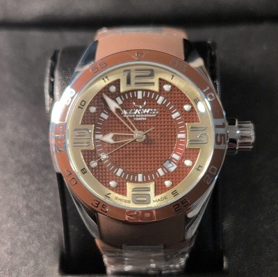 Aquaswiss Trax 3H Men's Watch New!! Stainless Steel Brown Dial Father s Day Gift