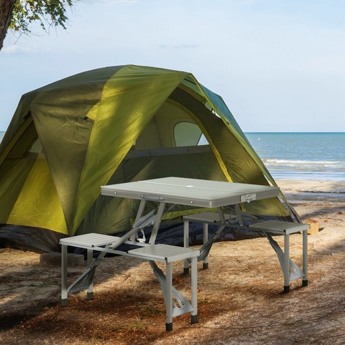 Campingtisch Klapptisch mit 4 Stühle Klappbarer Gartentisch aus Aluminium - Bild 3 von 10