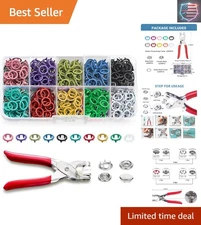 200 Sets Easy-Use Snap Buttons & Fastener Pliers Kit - Versatile Craft Solutions
