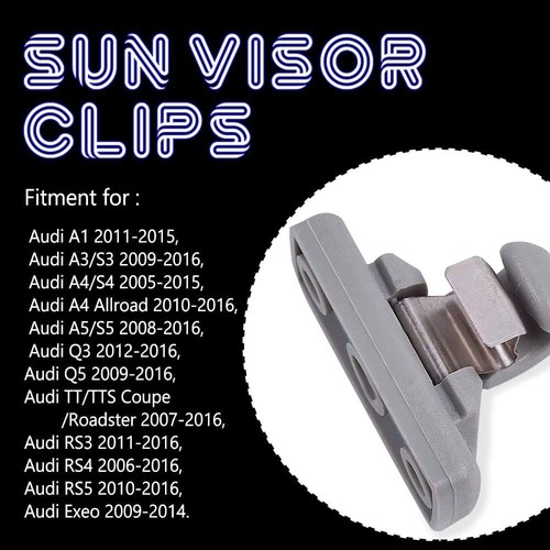 Interior Sun Visor Hook Clip Bracket 2-Pack for Audi A1 A3 A4 A5 Q3 Q5 OEM - Picture 5 of 9