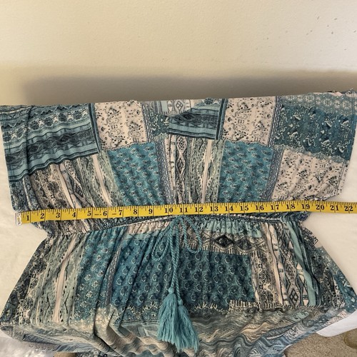 Style & Co Women Maxi Dress Plus Size 3X Blue White Patchwork Tie Waist - Picture 5 of 7