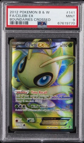 2012 POKEMON BLACK & WHITE BOUNDARIES CROSSED #141 FULL ART/CELEBI EX PSA 9
