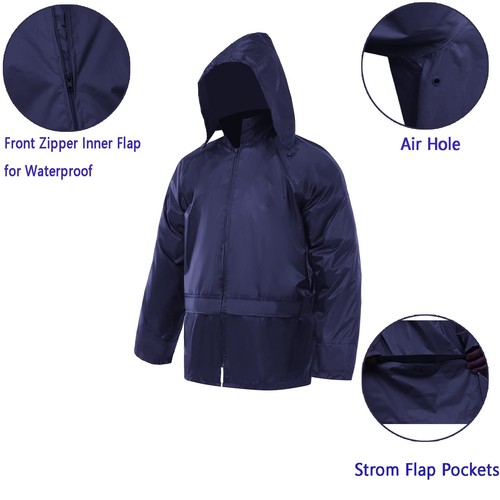 Rain Jacket Pants Suits for Men Women Waterproof Lightweight Rain Gear Coat W... - Picture 2 of 5