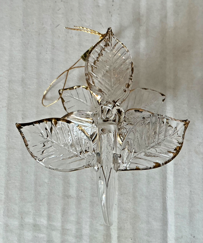 2er Set Vintage mundgeblasenes Glas Weihnachten klar Weihnachtsstern Blumenschmuck - Bild 5 von 6