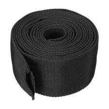 2.4" Flat Dia 10FT Nylon Protective Hose Sleeve Cable Cover Protection Black