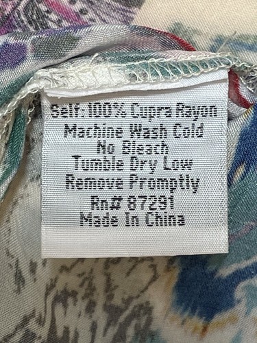 Johnny Was Halbarm Mehrfarbig Print Tunika Bluse Cupra Viskose Gr. L Boho - Bild 10 von 13