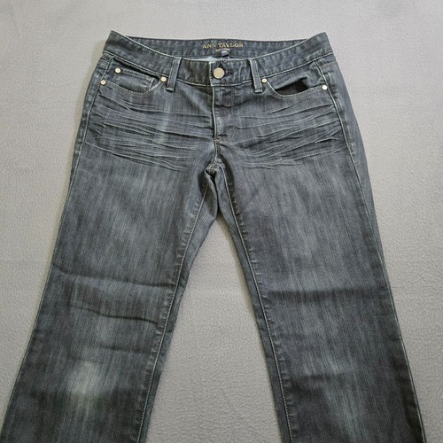 Ann Taylor Denim Women 4 Modern Straight Dark Wash Wrinkle Appearance Jeans - Picture 3 of 11