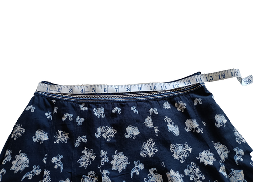 Per Una Beautiful Navy Patterned A Line Floaty Cotton Lined Summer Skirt Size 8 - Picture 12 of 24