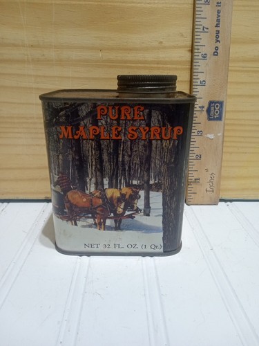 Vintage Pure Maple Syrup Tin  New England Container Co.  From Swanton, Vermont - Bild 3 von 6