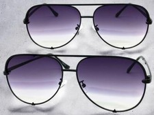 Mens or Women Classic Vintage Retro Style SUNGLASSES Black Frame Gray Clear Lens