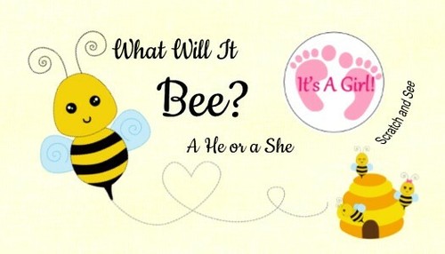 11 Gender Reveal Scratch Off Cards - Party Favor - Girl or Boy - Game Bumble Bee - Picture 19 of 20