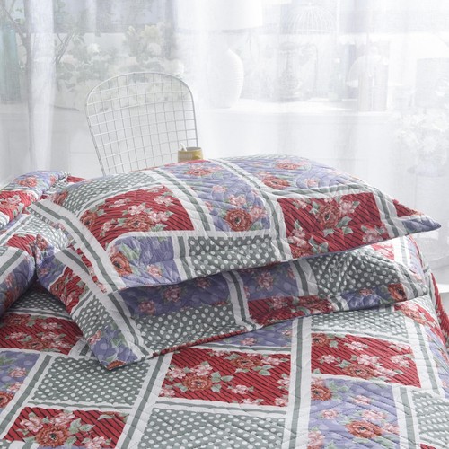 3Pcs Bedspread Set Quilted Patchwork Design Comforter Bedspread Double King Size - Picture 67 of 92