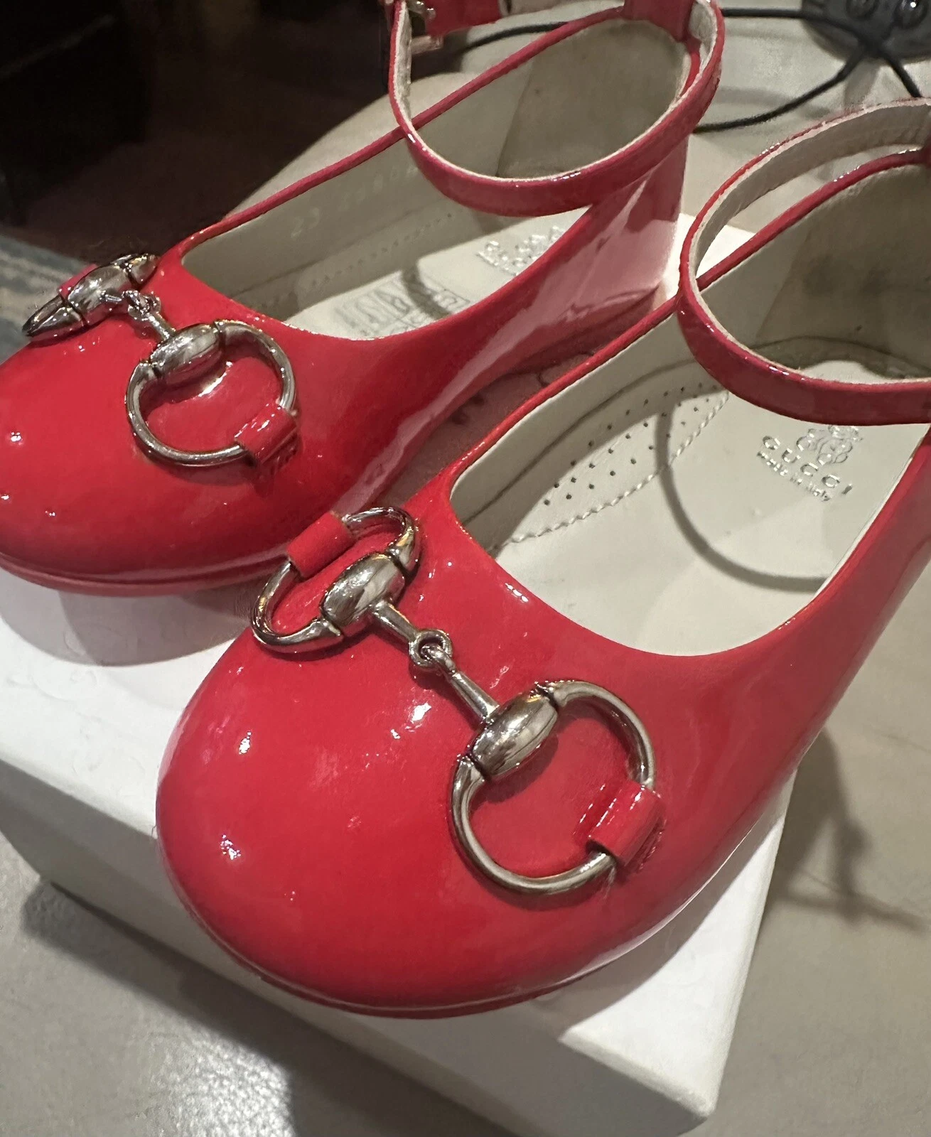 Chaussures Gucci enfant fille taille 23 (7) US rose Horsebit cuir bambin Mary Jane
