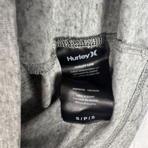Hurley T-Shirt Uomo Small S Manica Corta Girocollo Logo Heathered Grigio - Foto 4 di 5