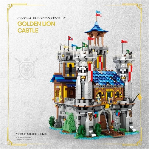 Castello medievale mattoncini modello stile europeo veduta della città MOC Zieg9i - Foto 3 di 6