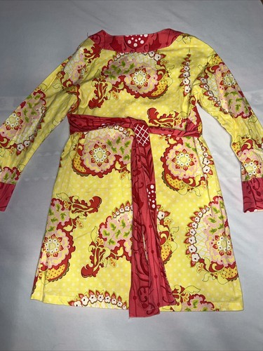 Chatti Patti Girl’s Sz 6 Prairie Dress Long Sleeve TieBow Skirt Yellow Pink EUC - Picture 10 of 11