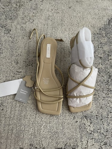 H&M Cuero Tirantes Gatito Tacón Beige UK5/38 - Imagen 7 de 8